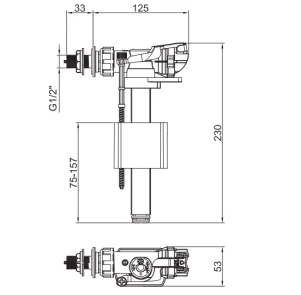 Комплект арматуры Koer KT-0303-1/2" спускная и наполнительная с боковым подключением, 1/2" (KR5340) №4