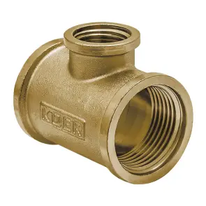Тройник редукционный 3/4"х1/2"х3/4" ВВВ Koer .T080608F.WN (без никеля) (KR3034) №1