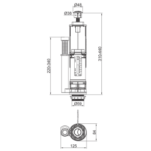 Комплект арматури Koer KT-0301-3/8" (спускна 2-х + наповнювальна з універс. підключенням) (KR5059 №2