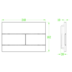Панель смыва Koer KT-0603-03 240x160x10mm пластиковая, линейная кнопка (KR5318) №2