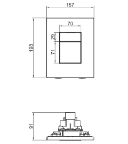 Панель смыва пластиковая Koer KT-0607-07 157x198x3mm, квадратная кнопка (KR5345) №3