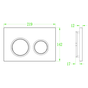 Панель смыва Koer KT-0605-03 220x140x12mm пластиковая, кнопка круглая (KR5316) №3