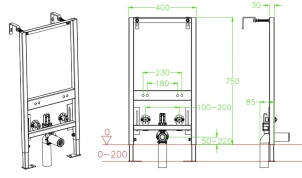 Комплект установочний для біде Koer KT-0402 (без панелі змиву) (KR5167) №2