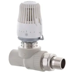 Кран термостатичний з термоголовкою прямої PPR 20x1/2 Koer K0155.PRO (KP0198) №1