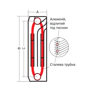Биметаллический радиатор Koer 100 Bimetal-500 Royal (KR4957) / Цена за 1 секцию №2