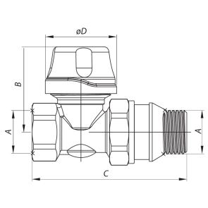 Кран термостатический Прямой 1/2" Koer KR.923-GI (KR2684) №2