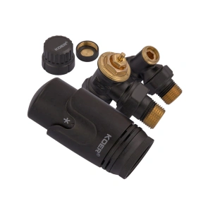 Комплект для підключення радіатора Koer SET-24.Black - 1/2'' кутовий з термоголовкою (KR5283) №2