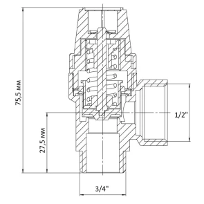 Клапан запобіжний ВН 1/2"х3/4" Koer KR.1261 (6 бар) (KR3108) №2