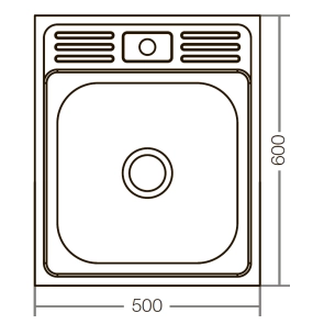 Кухонная мойка накладная ZerixZ5060-04-160E (Satin) (ZX1610) №2