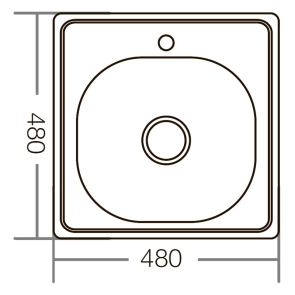 Мийка кухонна Zerix Z4848-06-160E (Satin) (ZM0557) №3