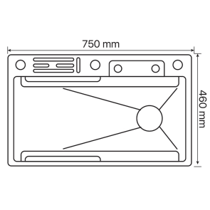 Кухонний комплект з багатофункціональною мийкою Zerix ZH7546-SET-06.SUS304 DECOR із вбудованим змішувачем (ZX5682) №2