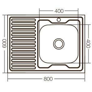 Кухонна мийка накладна ZerixZ8060R-04-160E (Satin) (ZX1619) №2