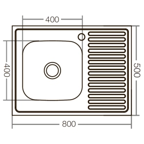 Кухонная мойка накладная ZerixZ8050L-06-160E (Satin) (ZX1612) №2