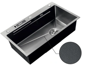 Мойка Mixxus Premium MH7545-SET-05 MICRO DECOR NANO-BLACK (3.0/0.8) комплект (графит) (MX9633) №5