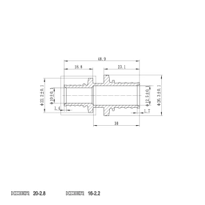 Муфта сполучна перехідна Koer KA.С16-20 - 16(2.2mm) x 20(2.8mm) (KR4858) №2