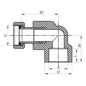 Угол с накидной гайкой 20x1/2F PPR Koer K0144.PRO (KP0182) №2