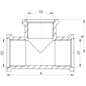 Трійник редукційний 3/4"х1/2"х3/4" ВВВ Koer KF.T080608F (KF0063) №2