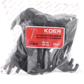 Дюбель-гак подвійний Koer KR.8014, продається пачками по 25 шт (KR2968) №2