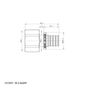Переходник с ВР Koer KA.A08F-20 - 20(2.8mm) x 3/4"F (KR4864) №3