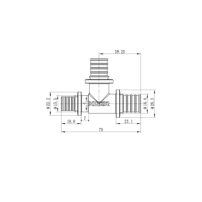 Трійник перехідний Koer KA.T20-20-16 - 20(2.8mm) x 20(2.8mm) x 16(2.2mm) (KR4889) №3
