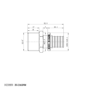Перехідник з НР Koer KA.A08M-20 - 20(2.8mm) x 3/4"M (KR4852) №2