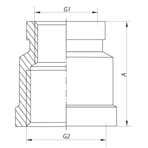 Муфта редукційна 1/2"х3/4" (хром) Koer KF.C0608.chr (KF0122) №2