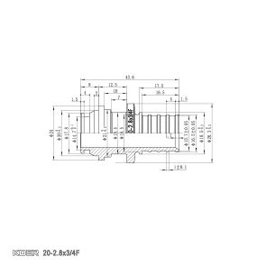 Перехідник під євроконус з накидною гайкою Koer KA.A08F-20E - 20(2.8mm) x 3/4"F (KR4870) №2