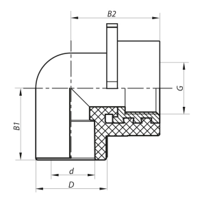 Кут настановний для гіпсокартонних стін ВР 20x1/2F PPR Koer K0189.PRO (KP0244) №2