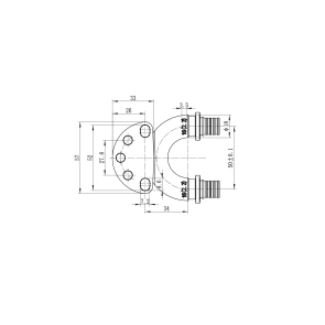 Уголок настен. со сквозным проходом и ВР Koer KA.LW16-06F-16- 16(2.2mm) x 1/2"F x 16(2.2mm) (KR4882 №4