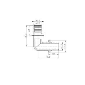 Кутник рівнопрохідний 90 Koer KA.L16 - 16(2.2mm) x 16(2.2mm) (KR4871) №4