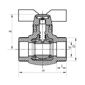 Кран шаровый PPR КШ Koer (бабочка) для горячей воды 20 (Koer K0181.PRO) (KP0234) №2