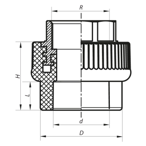 Муфта ВР 32x1F PPR Koer K0090.PRO (KP0108) №2