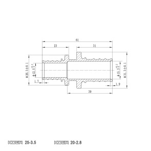 Муфта сполучна перехідна Koer KA.С20-25 - 20(2.8mm) x 25(3.5mm) (KR4860) №2