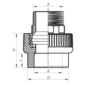 Муфта НР 50x1.1/2M PPR Koer K0101.PRO (KP0120) №2