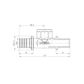 Тройник переходный с ВР Koer KA.T25-08F-25 - 25(3.5mm) x 3/4"F x 25(3.5mm) (KR4896) №3