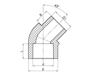 Угол Koer K0264.PRO 25 PPR 45 ВН (KP2908) №2