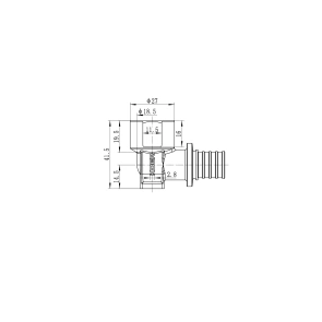 Уголок переходной настенный с ВР Koer KA.LW06F-20 - 20(2.8mm) x 1/2"F (KR4881) №4