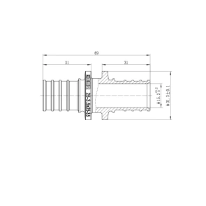 Муфта соединительная равнопроходная Koer KA.С25 - 25(3.5mm) x 25(3.5mm) (KR4857) №2