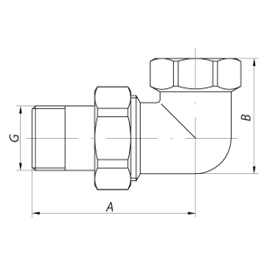 Сгон американка (хром) 1/2" угловой Koer KR.342.chr (KR2705) №2
