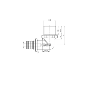 Кутник перехідний з НР Koer KA.L06M-16 - 16(2.2mm) x 1/2"M (KR4874) №2
