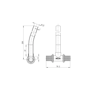 Трубка Т-подібна для приєднання радіатора Koer KA.D20-20-250 (KR4906) №3