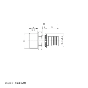 Перехідник з НР Koer KA.A10M-25 - 25(3.5mm) x 1"M (KR4854) №4