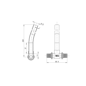 Трубка Т-образная для подсоединения радиатора Koer KA.D16-16-250 (KR4905) №3
