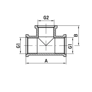 Тройник редукционный 3/4"х1/2"х3/4" ВВВ Koer .T080608F.WN (без никеля) (KR3034) №2