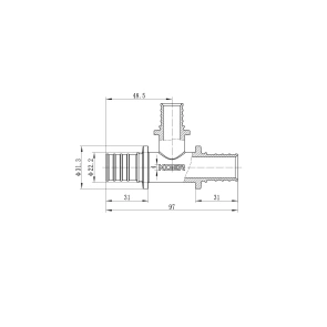 Тройник переходный Koer KA.T25-20-25 - 25(3.5mm) x 20(2.8mm) x 25(3.5mm) (KR4892) №4