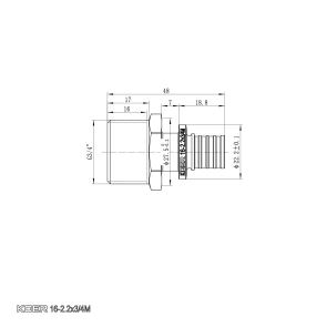 Перехідник з НР Koer KA.A08M-16 - 16(2.2mm) x 3/4"M (KR4850) №4