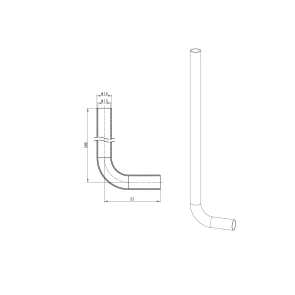 Трубка Г-образная для подсоединения радиатора Koer KA.D16-500 - 16(2.2mm) x 15-500mm (KR4904) №3
