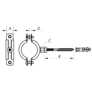 Хомут трубный оцинкованный Koer KCB.10.G 4" (110-118) серый (KR2792) №2