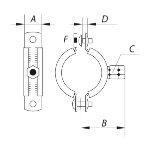 Хомут трубний оцинкований Koer KC.10.G 4" (110-118) (без анкера) сірий (KR2793) №2