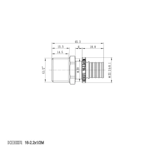 Перехідник з НР Koer KA.A06M-16 - 16(2.2mm) x 1/2"M (KR4849) №3